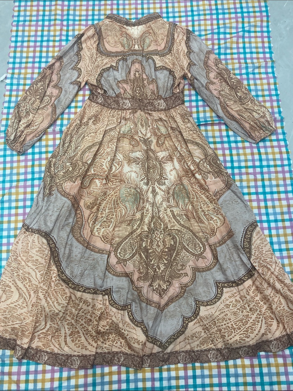 Zimmermann Paisley Tiered Maxi Dress in Brown and Cream - Picture 5 of 8
